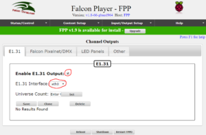 E131 Falcon F16v3 Player setup